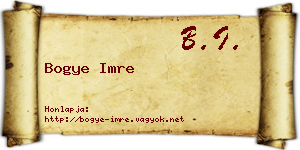 Bogye Imre névjegykártya
